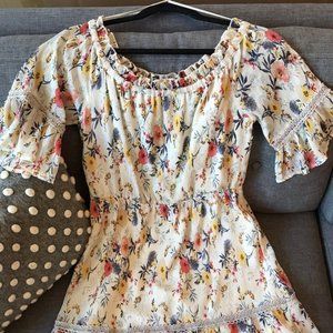 cream and floral sun dress